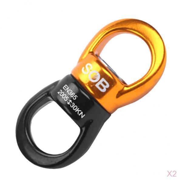 2pcs 30KN Rock Climbing Swivel Rotor Hook Swivel Ring Rotary Connector 83mm