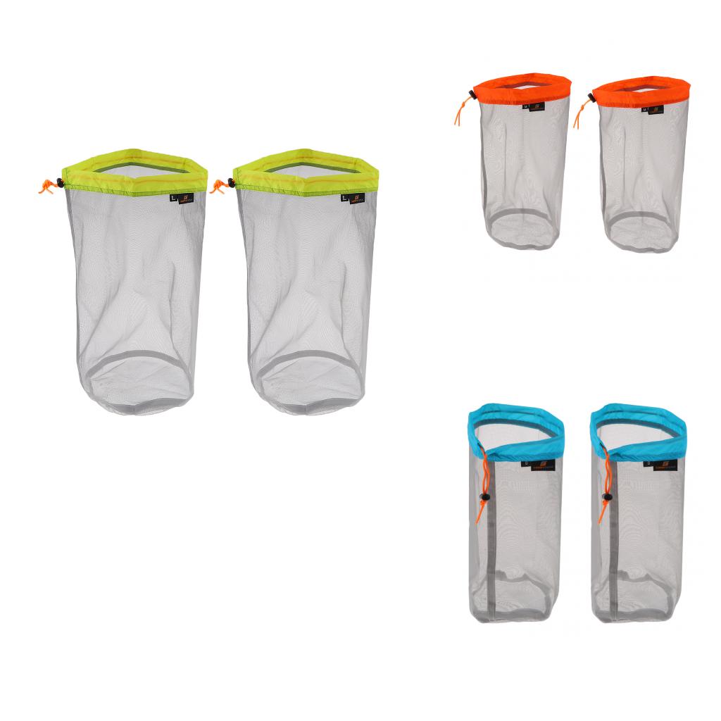 6pcs Ultra-light Mesh Stuff Sack Storage Bag for Travel Camping S M L
