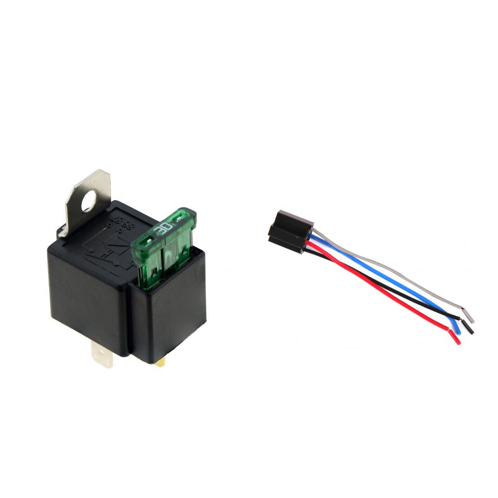 Automotive 12V 4Pin Normally Open 30A Fused Relay for 4 Wire Harness Socket