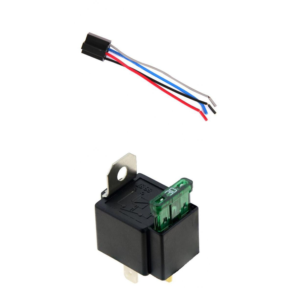 Automotive 12V 4Pin Normally Open 30A Fused Relay for 4 Wire Harness Socket