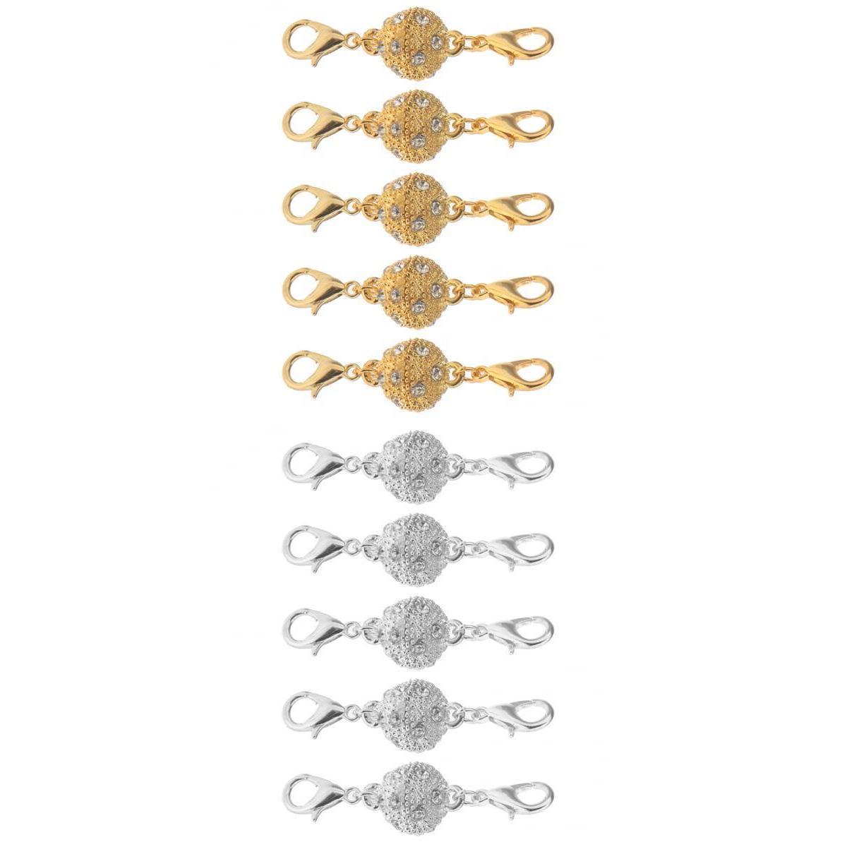 10 Pieces Ball Rhinestone Lobster Magnetic Clasps Jewelry DIY Findings