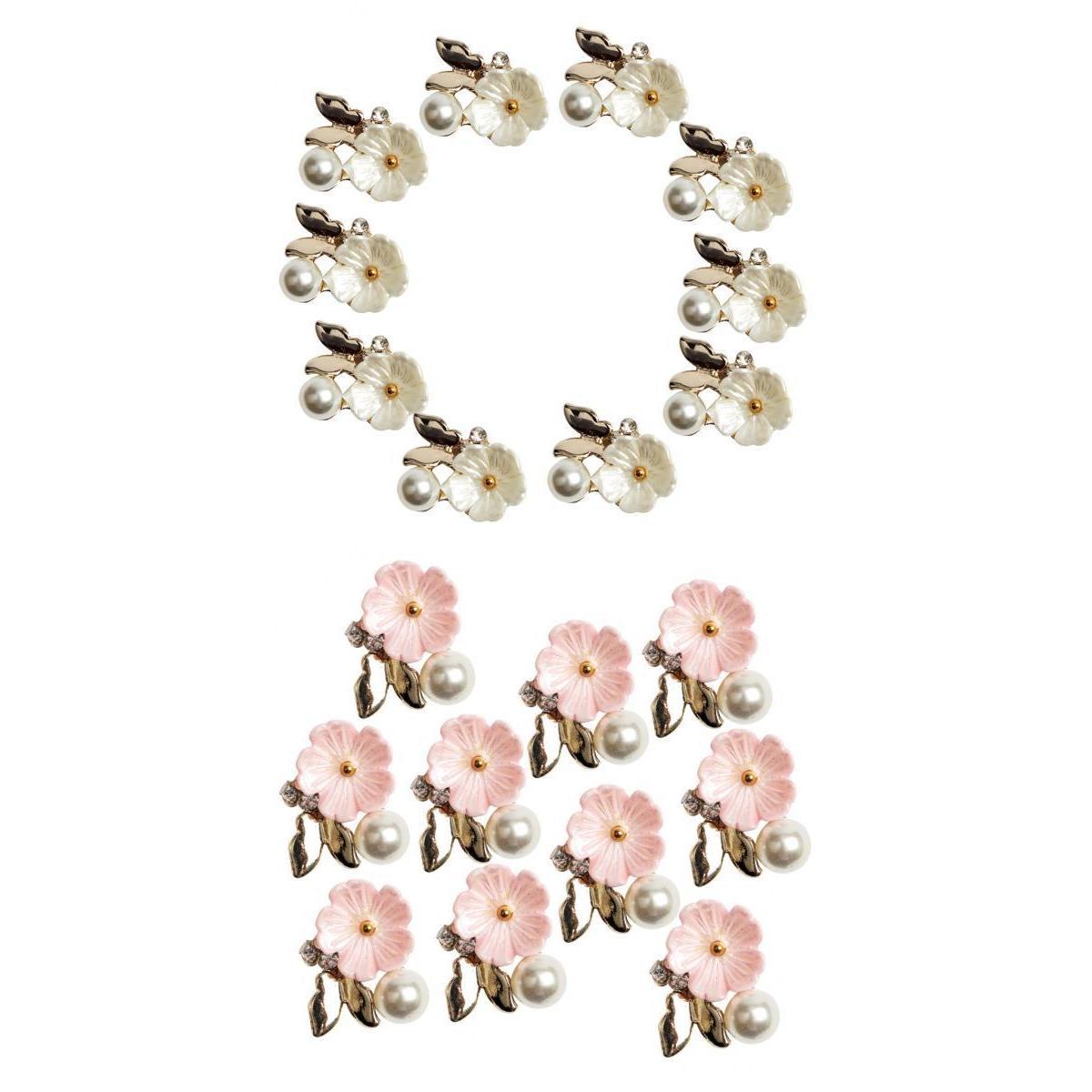 20 Pieces Flatback Pearl Flower DIY Scrapbooking Embellishment Craft