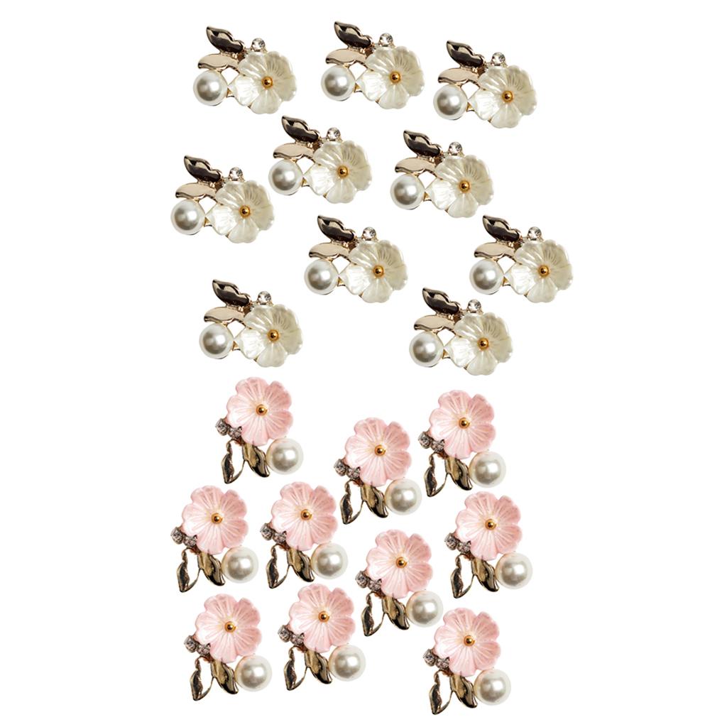 20 Pieces Flatback Pearl Flower DIY Scrapbooking Embellishment Craft