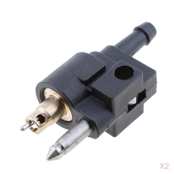 2x 1/4 Male Fuel Hose Line Tank Connector Joint For Yamaha Outboard Motors"