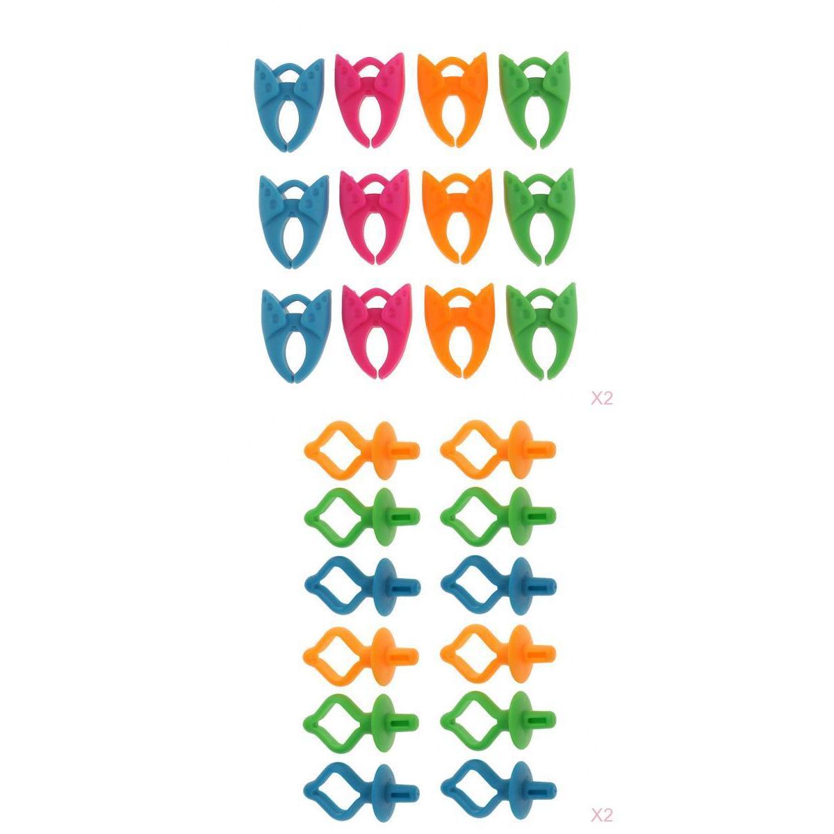 48 Pieces Assorted Bobbin Holders Clips DIY Silicone Sewing Accessories