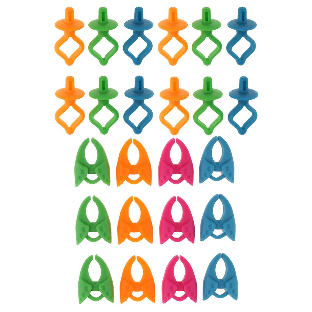 48 Pieces Assorted Bobbin Holders Clips DIY Silicone Sewing Accessories