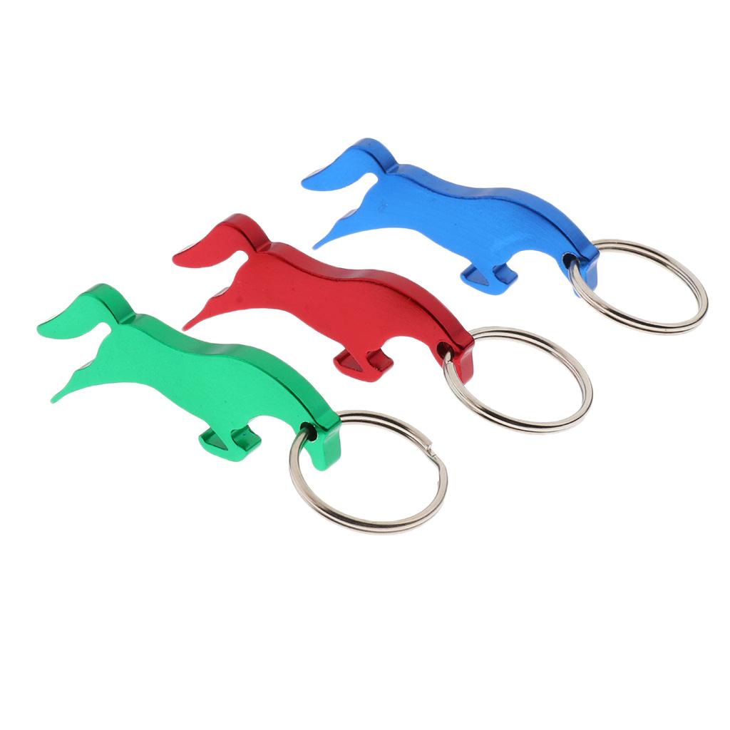 3 Pcs Aluminum Horse Simple Bottle Opener Key Ring Keychain Bag Pendent