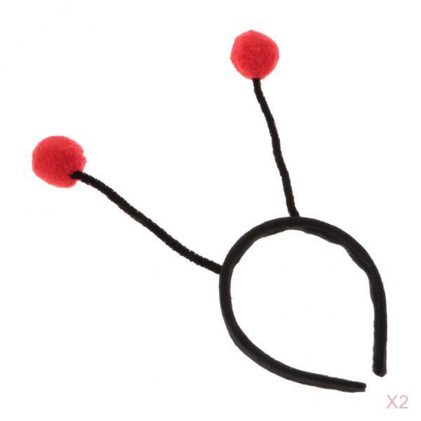 2Pcs Girl Kids Insect Bumlebee Ant Ladybug Alien Headband Party Costume Red