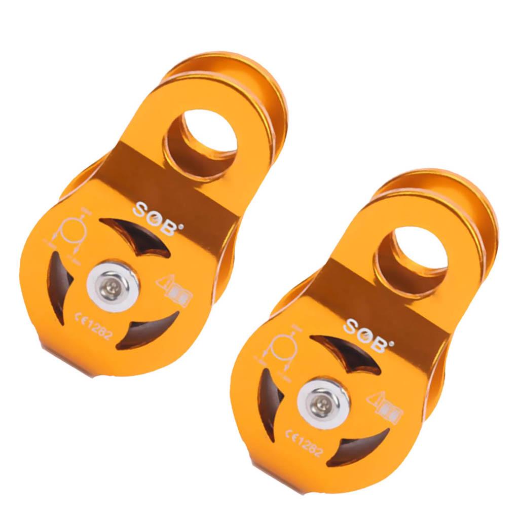 1 Pair 23KN Fixed Single Pulley for Arborist Climbing Outdoor Rappelling
