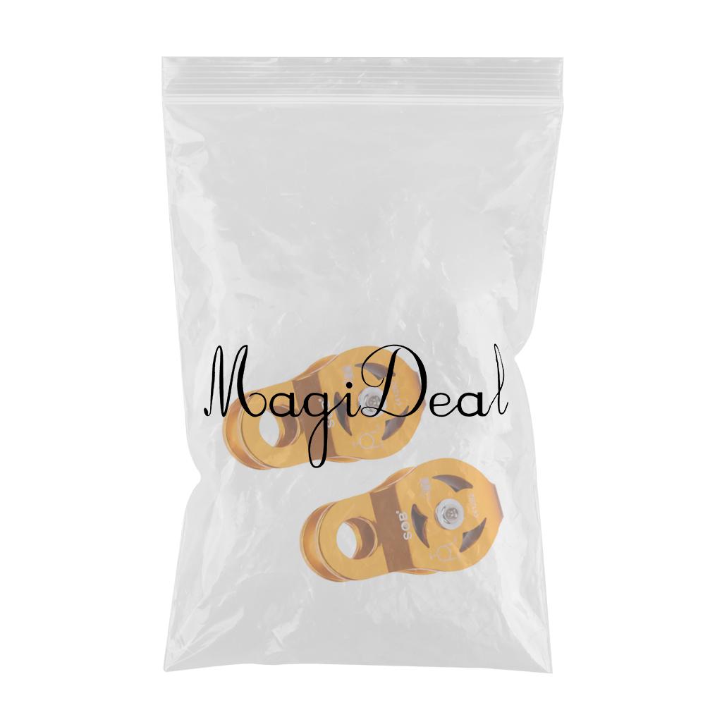 1 Pair 23KN Fixed Single Pulley for Arborist Climbing Outdoor Rappelling