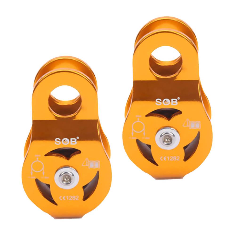1 Pair 23KN Fixed Single Pulley for Arborist Climbing Outdoor Rappelling