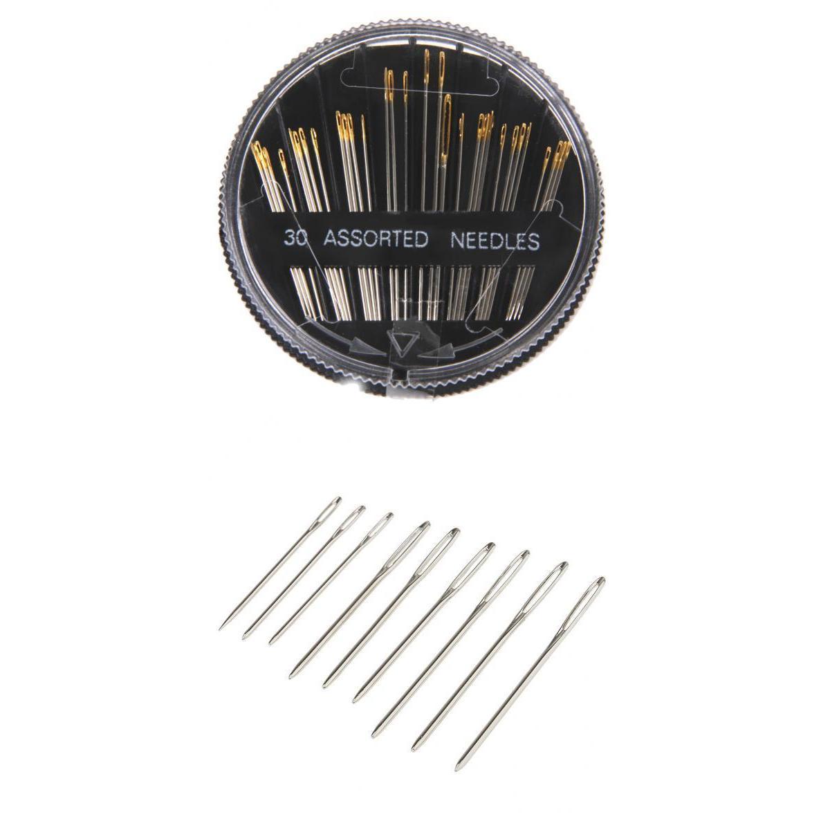 30pcs Hand Sewing Needles with 9pcs Large-eye Blunt Stitching Needles