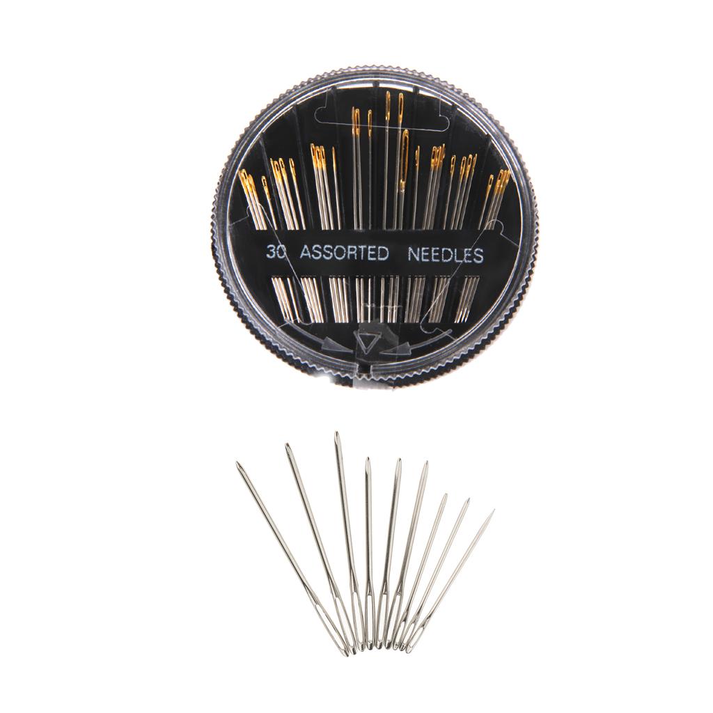 30pcs Hand Sewing Needles with 9pcs Large-eye Blunt Stitching Needles