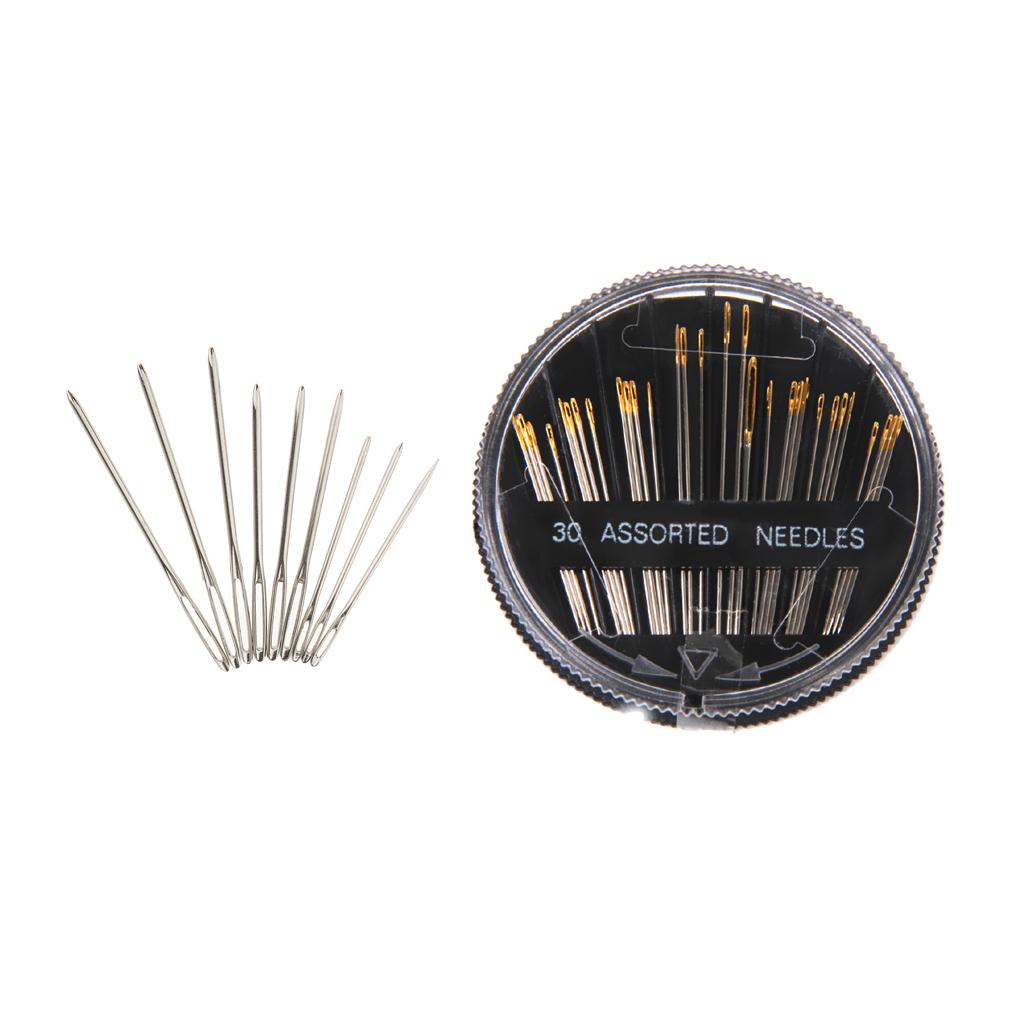 30pcs Hand Sewing Needles with 9pcs Large-eye Blunt Stitching Needles