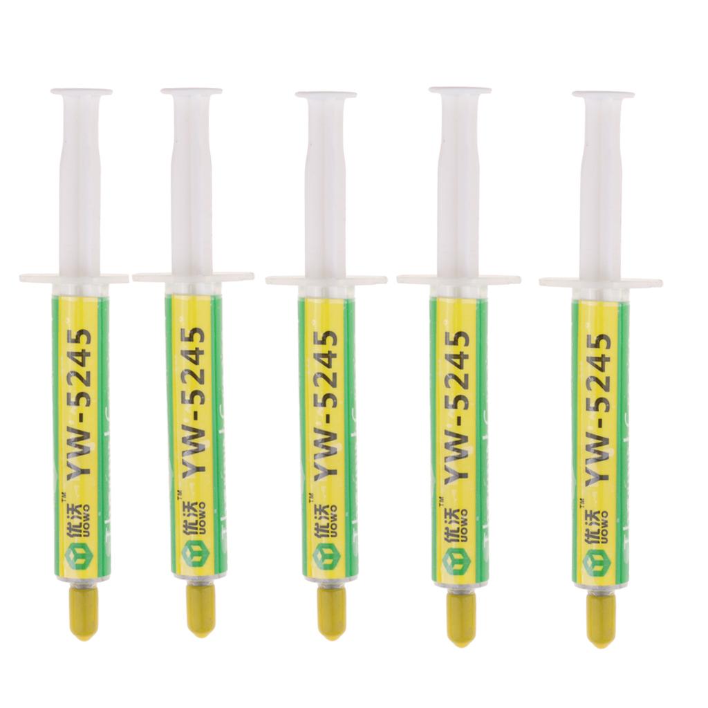 5Pcs 3g Thermal Paste Heat Grease Silicone Heatsink Syringe for CPU GPU LED