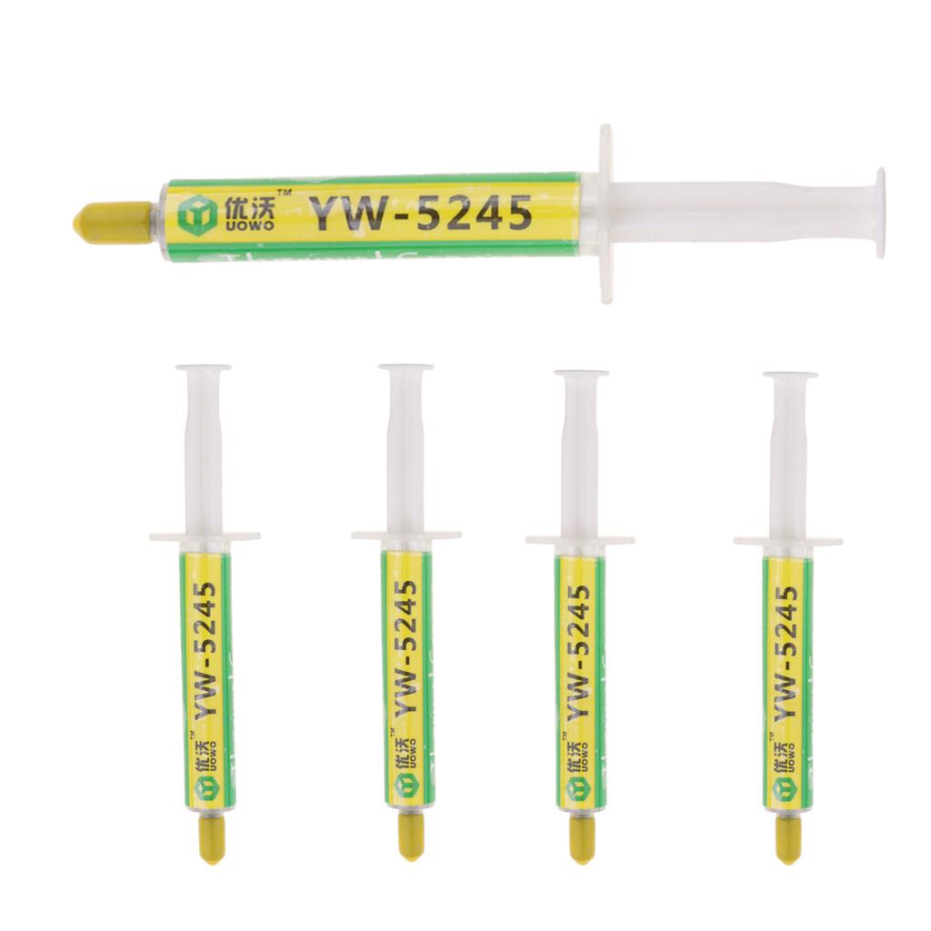 5Pcs 3g Thermal Paste Heat Grease Silicone Heatsink Syringe for CPU GPU LED