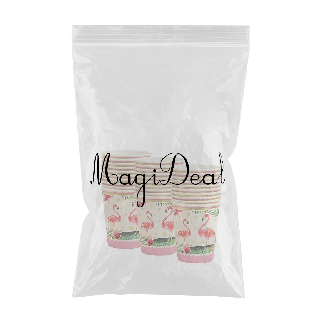 30pcs Tropical Flamingo Paper Disposable Cups Birthday Party Tableware Decor