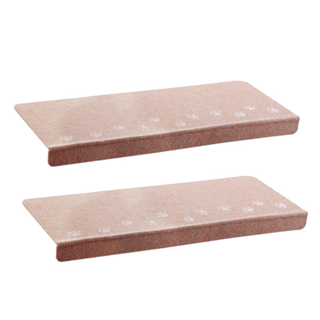 2Pcs Indoor Night Luminous Stair Tread Mats Non Slip Carpet Floor Rug Beige