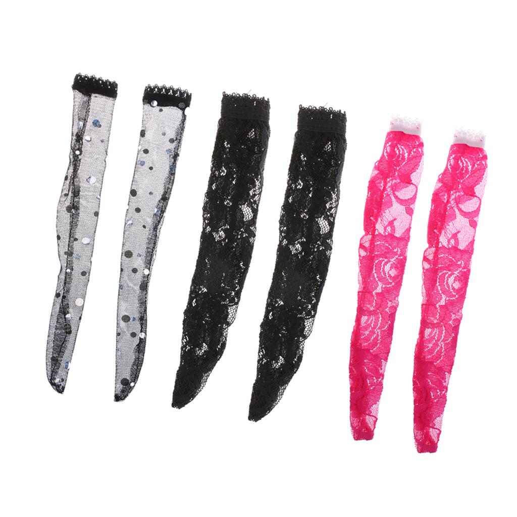 3 Pairs 1/3 BJD Dolls Lace Stockings Long Socks for SD MSD Dolls Accessory