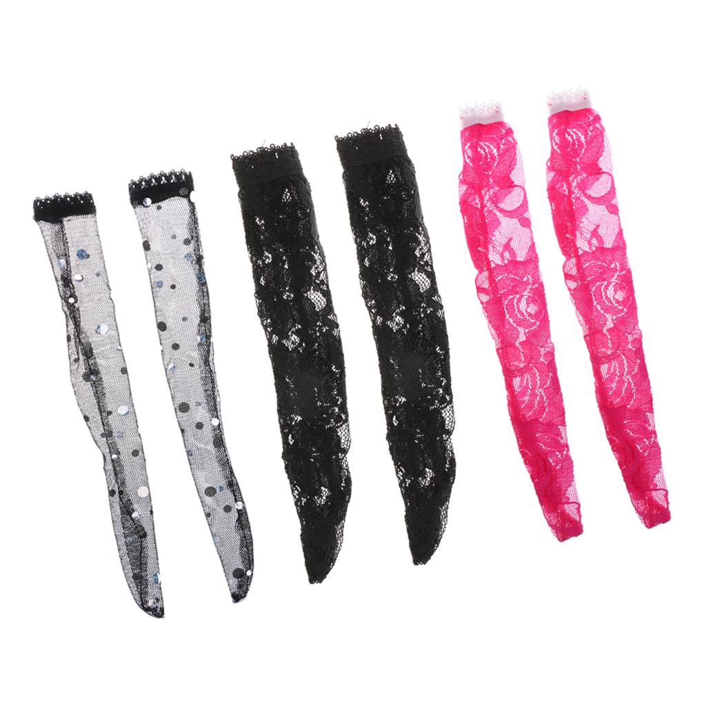 3 Pairs 1/3 BJD Dolls Lace Stockings Long Socks for SD MSD Dolls Accessory