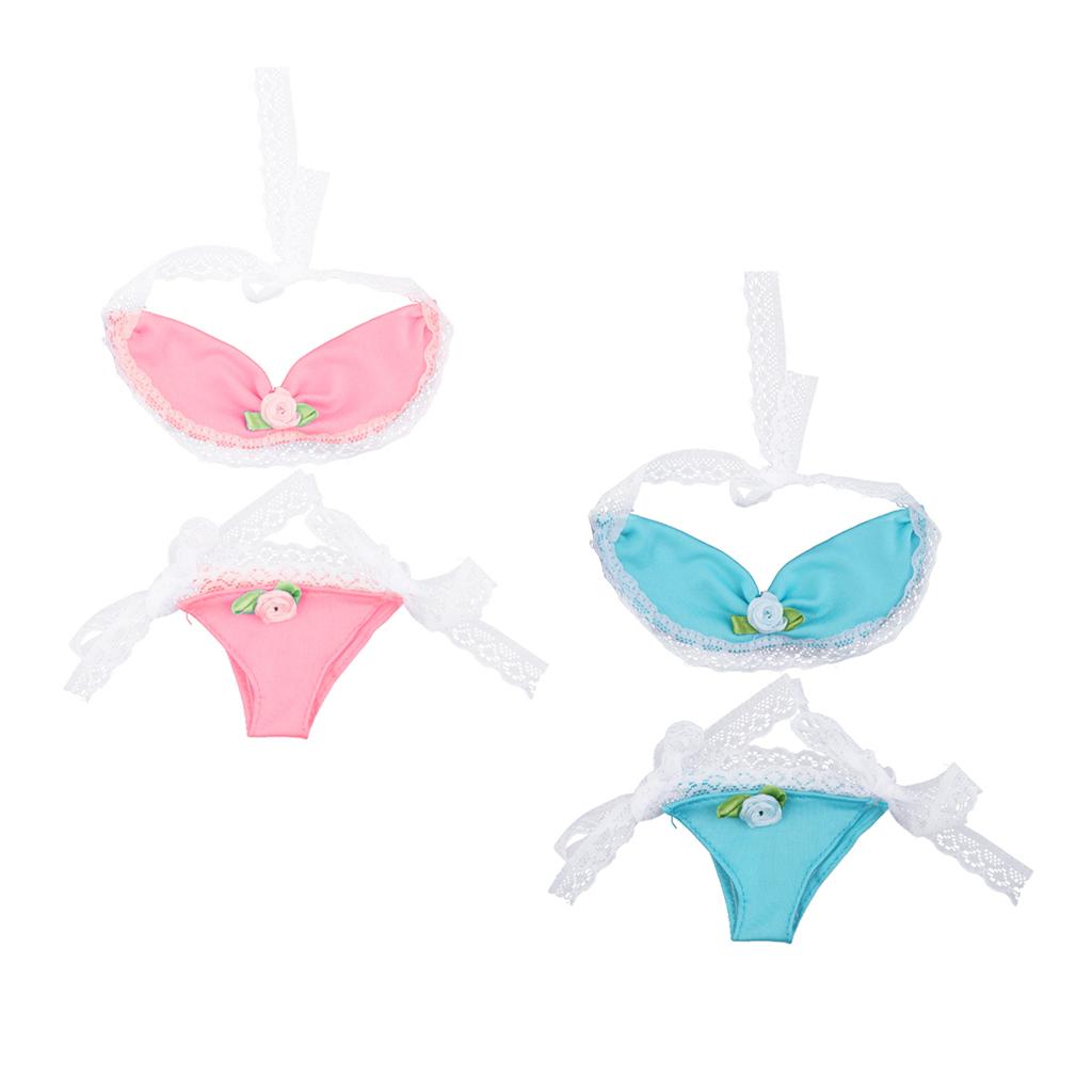 1/3 BJD Dolls Swimsuit Swimwear for SD MSD Dolls Accessory Pink+Blue