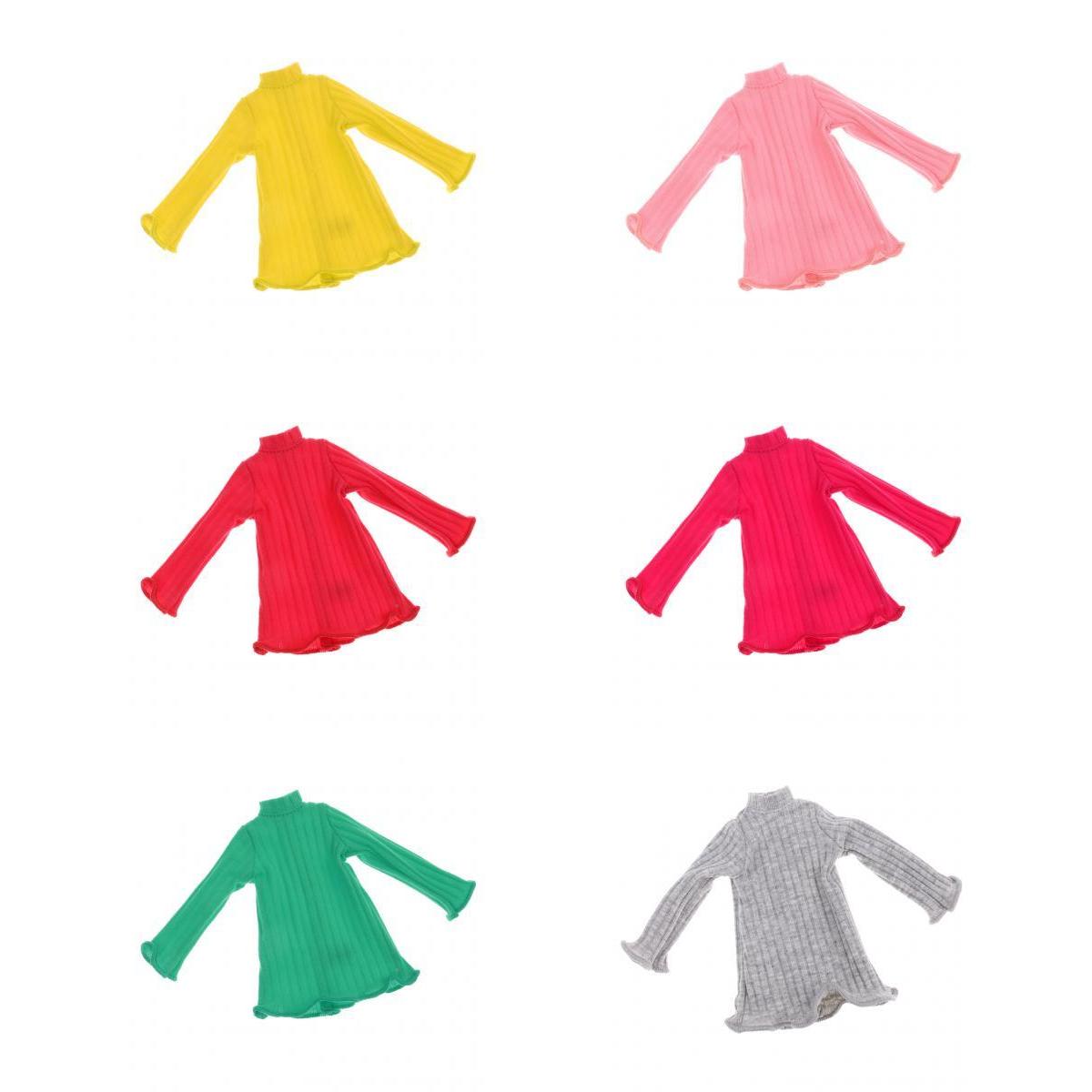 6 Pieces 1/6 Scale Long Sleeve Jumper Dress Top for Blythe Azone Licca Doll