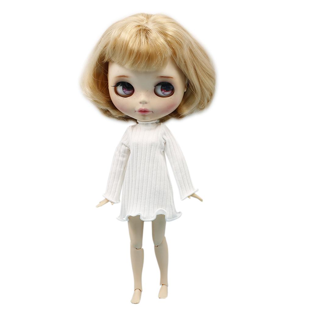 6 Pieces 1/6 Scale Long Sleeve Jumper Dress Top for Blythe Azone Licca Doll