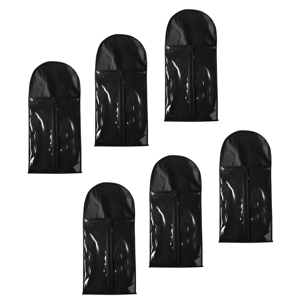 6pcs Dustproof Hair Extensions Wig Stand Storage Bag Holder Case Protector