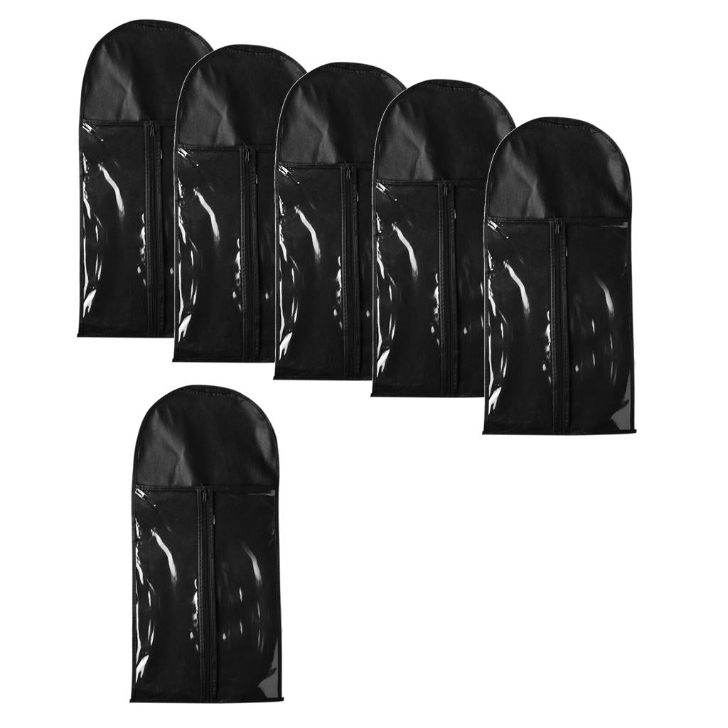 6pcs Dustproof Hair Extensions Wig Stand Storage Bag Holder Case Protector