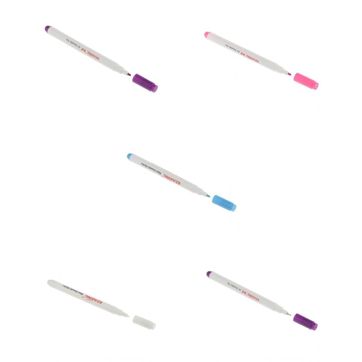 5 Pieces Air/Water Erasable Pen Auto Vanishing Pen Fabric Marker For Tailors