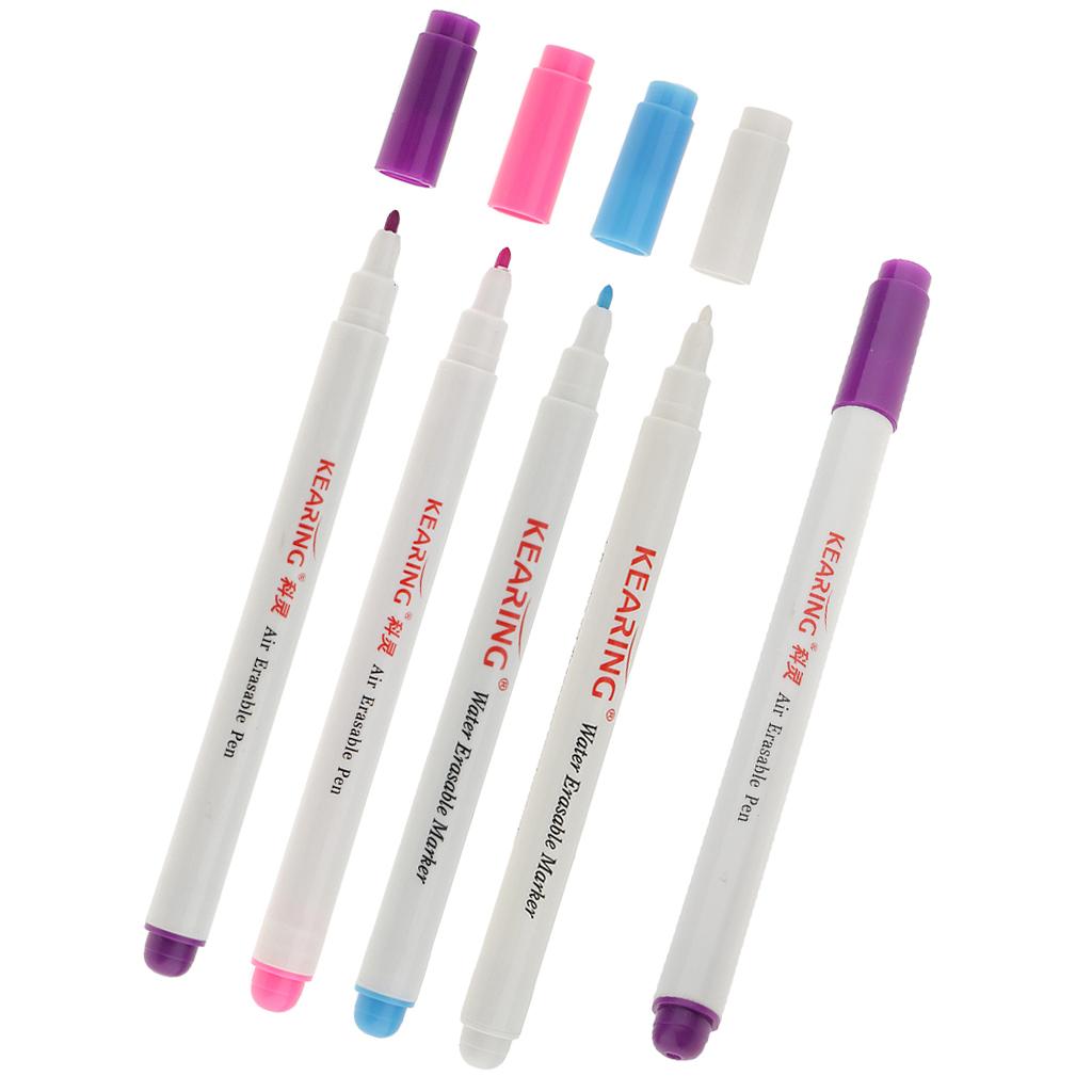 5 Pieces Air/Water Erasable Pen Auto Vanishing Pen Fabric Marker For Tailors