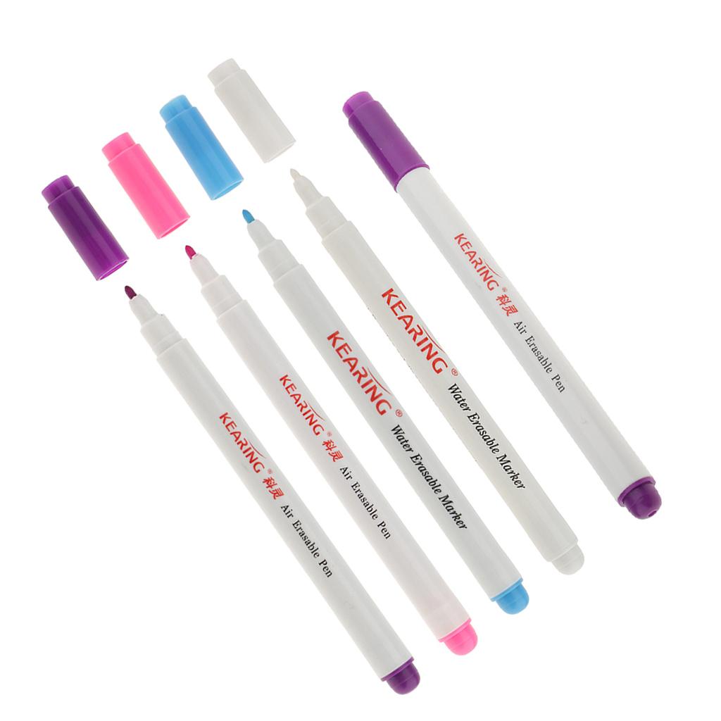 5 Pieces Air/Water Erasable Pen Auto Vanishing Pen Fabric Marker For Tailors