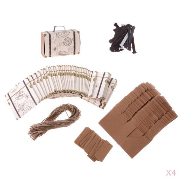 200 Pieces Kraft Paper Bon Voyage Suitcase Candy Boxes Wedding Party Favor