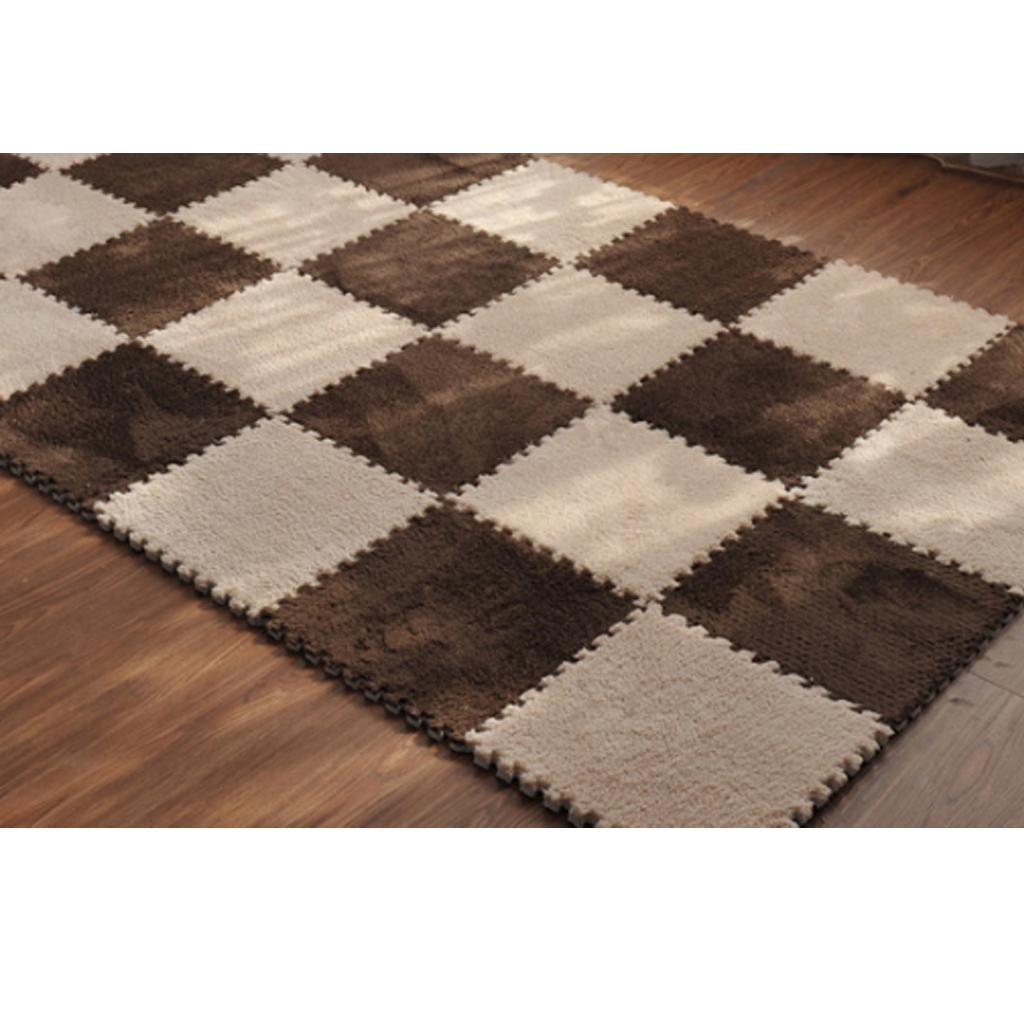 20Pcs EVA Foam Interlocking Puzzle Exercise Mat Baby Crawl Mat, Beige Brown