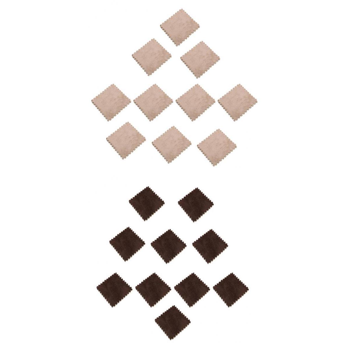 20Pcs EVA Foam Interlocking Puzzle Exercise Mat Baby Crawl Mat, Beige Brown