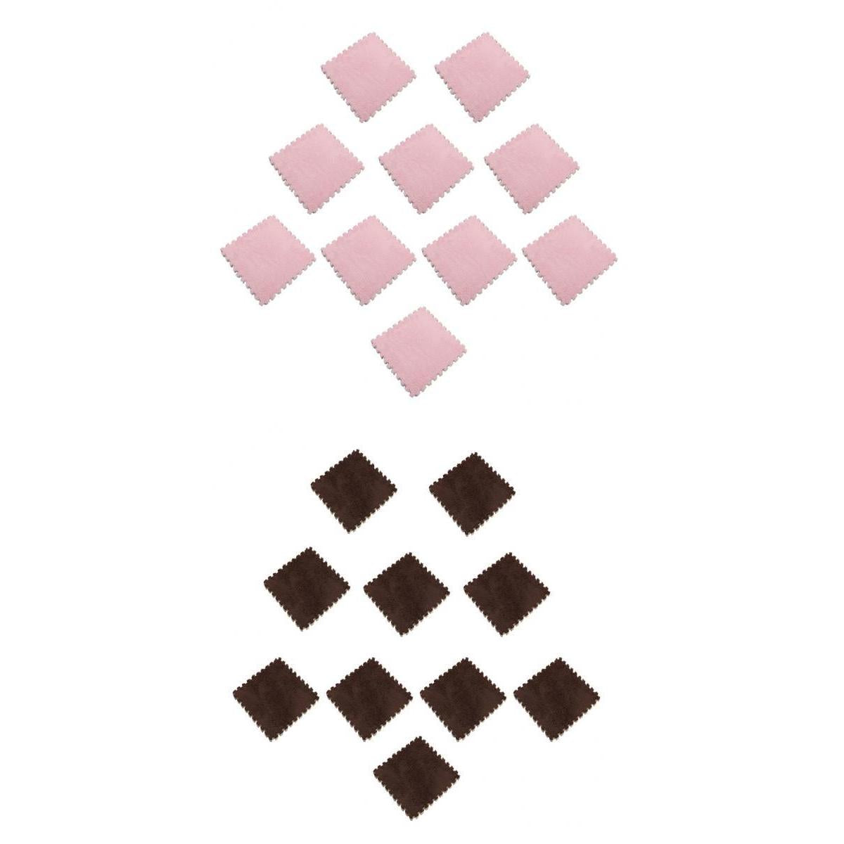 20Pcs EVA Foam Interlocking Puzzle Exercise Mat Baby Crawl Mat, Pink Brown