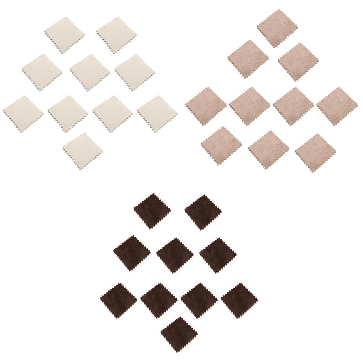 30Pcs EVA Foam Interlocking Puzzle Exercise Mat, Beige White Brown