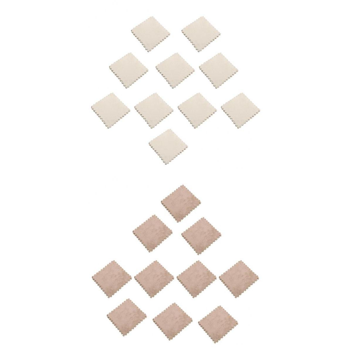 20Pcs EVA Foam Interlocking Puzzle Exercise Mat Baby Crawl Mat, White Beige
