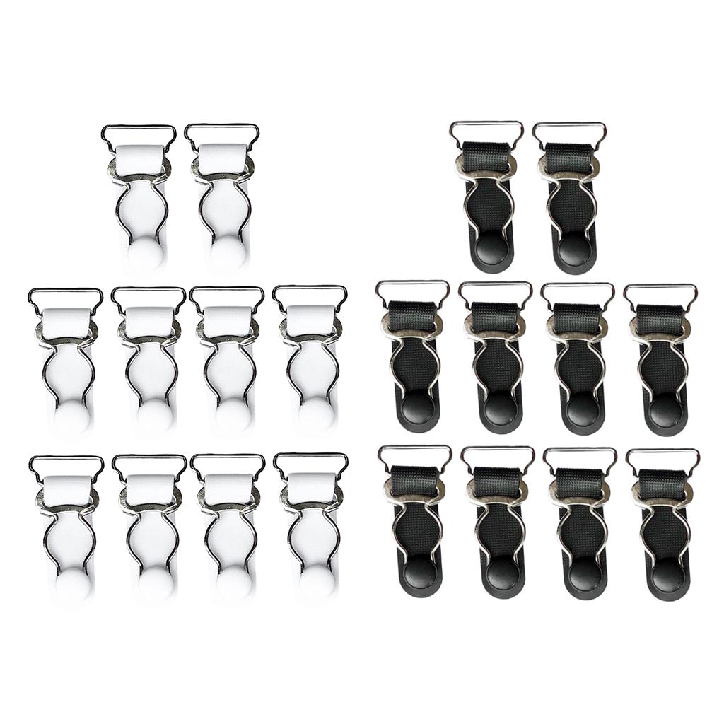 20/set White Black Women Garter Belt Straps Grips Stockings Suspenders Hooks