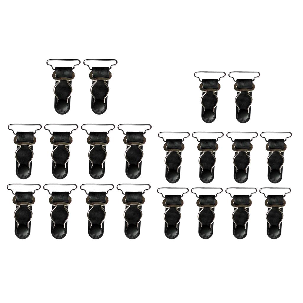 20/set Black Women Garter Belt Straps Grips Stocking Suspenders Clip 20/26mm