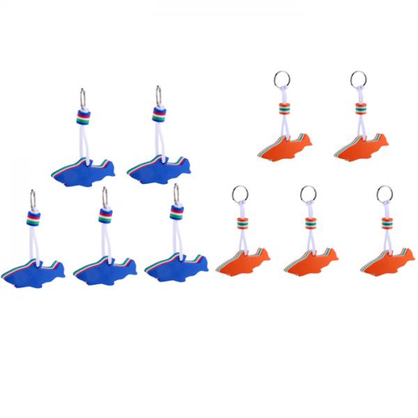 10Pcs EVA Dolphin Shaped Floating Key Ring Key Chain for Boat Yacht Sailing