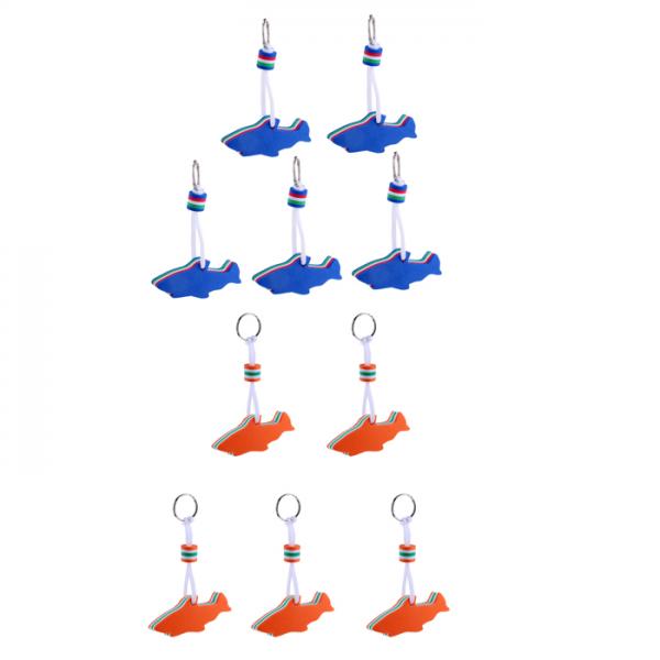 10Pcs EVA Dolphin Shaped Floating Key Ring Key Chain for Boat Yacht Sailing