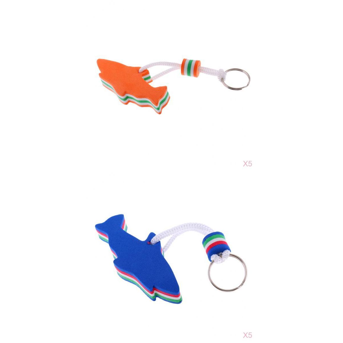 10Pcs EVA Dolphin Shaped Floating Key Ring Key Chain for Boat Yacht Sailing