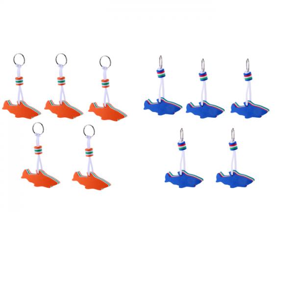 10Pcs EVA Dolphin Shaped Floating Key Ring Key Chain for Boat Yacht Sailing