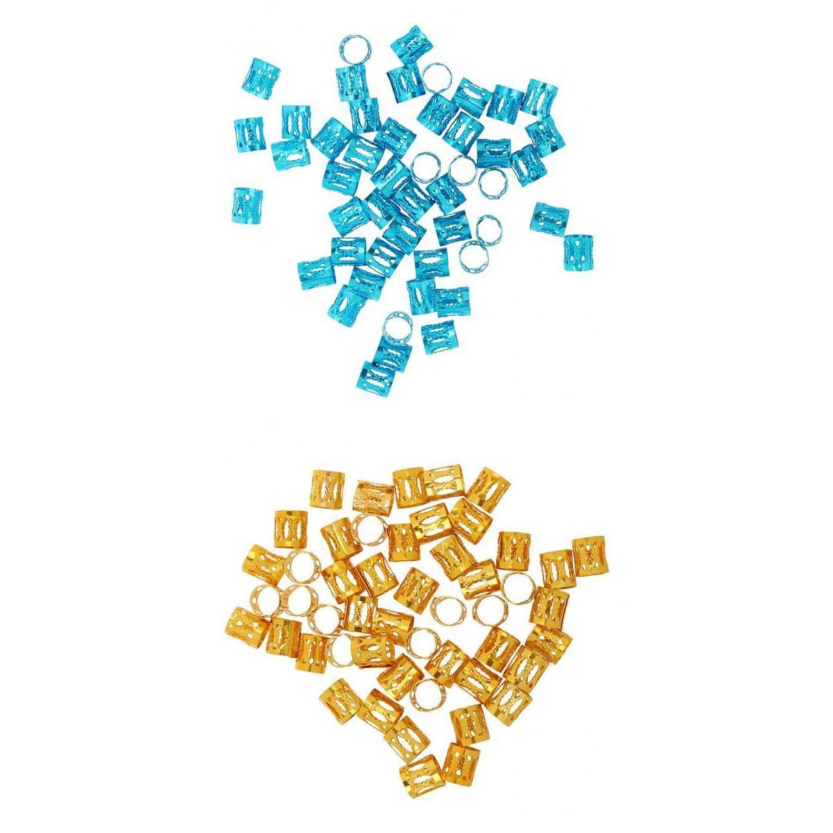 100 Pieces Multi Colors Dread Dreadlocks Beads Metal Cuffs Hair Decoration