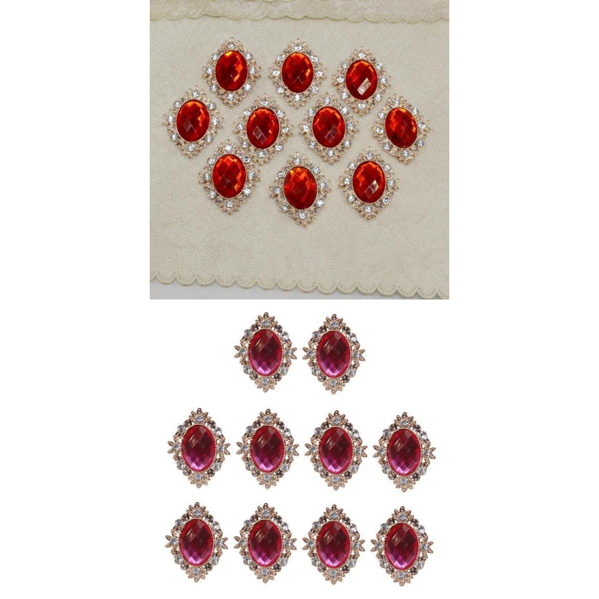 20 Pieces Mixed Rhinestone Crystal Embellishment Buttons Flatback Buttons