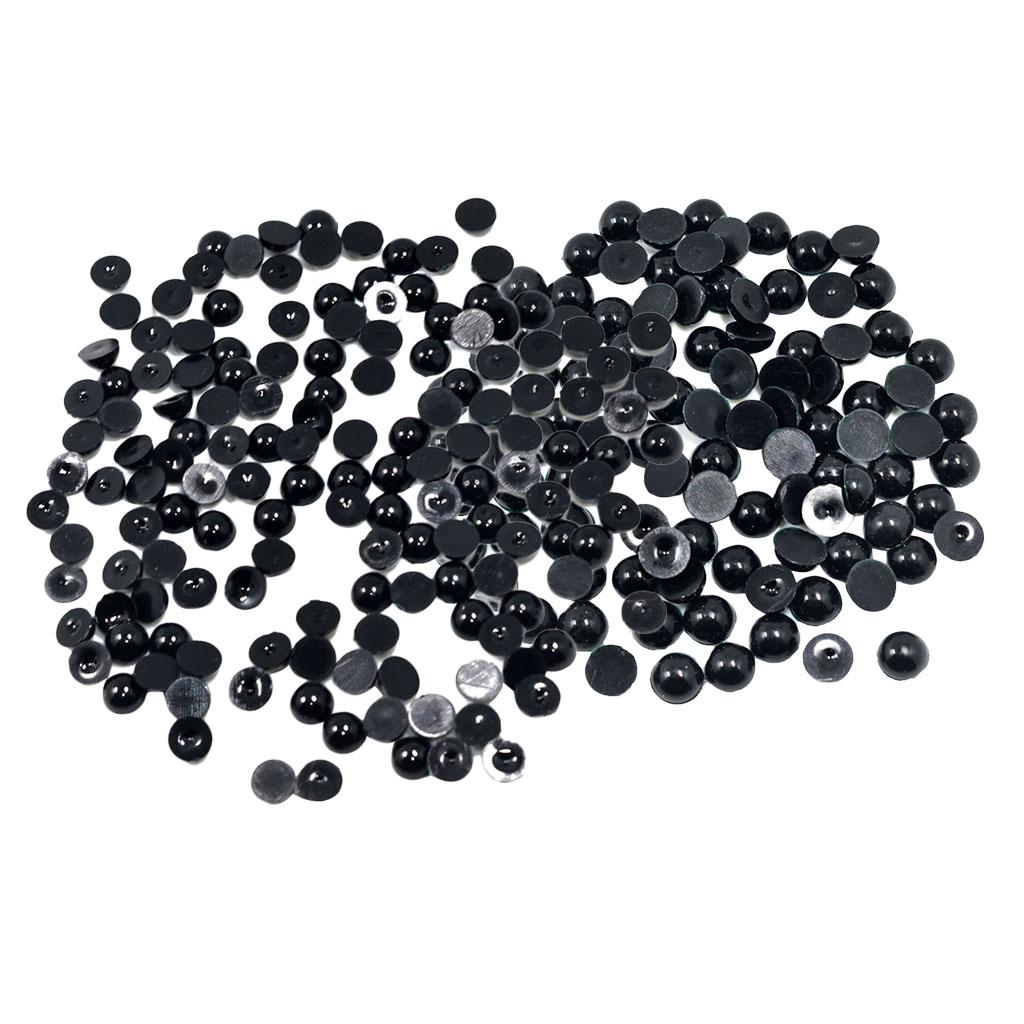 250 Pieces 8mm 10mm Half Pearl Bead Flat Back Scrapbooking for DIY Craft