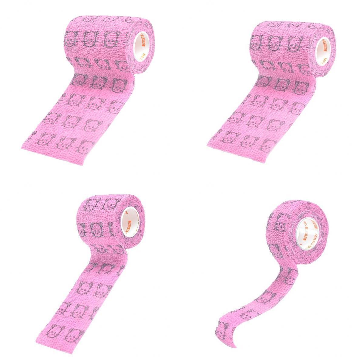 4 Pieces Elastic Non Woven Self Adhesive Cohesive Wrap Bandage Tape Rolls