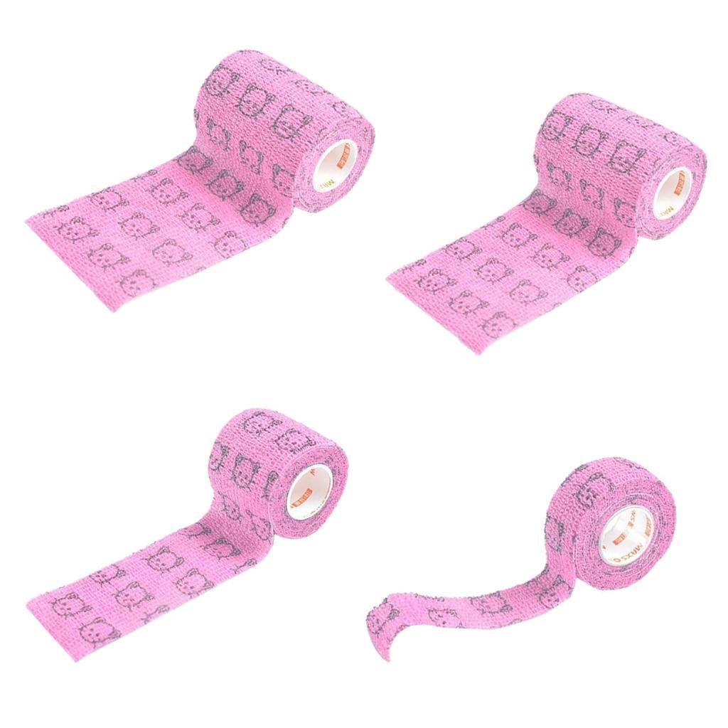 4 Pieces Elastic Non Woven Self Adhesive Cohesive Wrap Bandage Tape Rolls