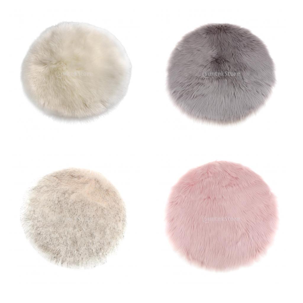 4Pieces Soft Sheepskin Skin Faux Fur Fake Rug Mat Small Rugs